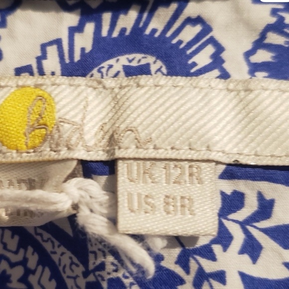 Boden Blue Paisley Floral Women's Button Down Shirt Top 8 - Picture 4 of 5